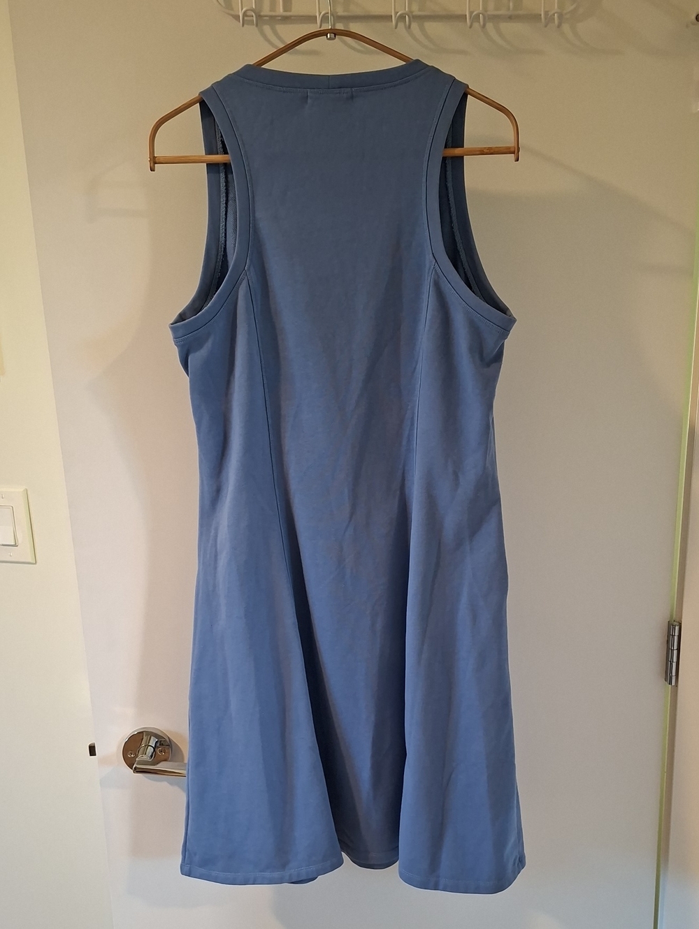 Echo Verde Cornflower Blue Eco French Terry Swing Dress w/ Pockets (Size L) - Picture 5 of 5